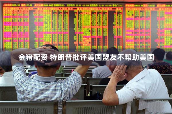 金猪配资 特朗普批评美国盟友不帮助美国